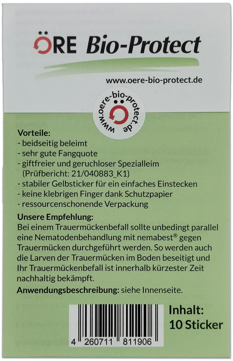 nemabest® Gelb-Sticker gegen Trauermücken, steckbar und giftfrei