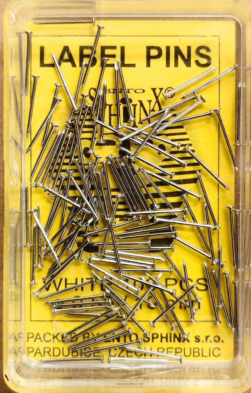 Entomology Data Label Pins - Stainless Steel Specimen Pins, Box of 100