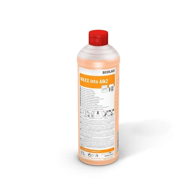Detergente alcalino Ecolabel per sanitari e bagno Ecolab MAXX Into Alk2 1 litro DISPONIBILE IN 7 GIORNI LAVORATIVI