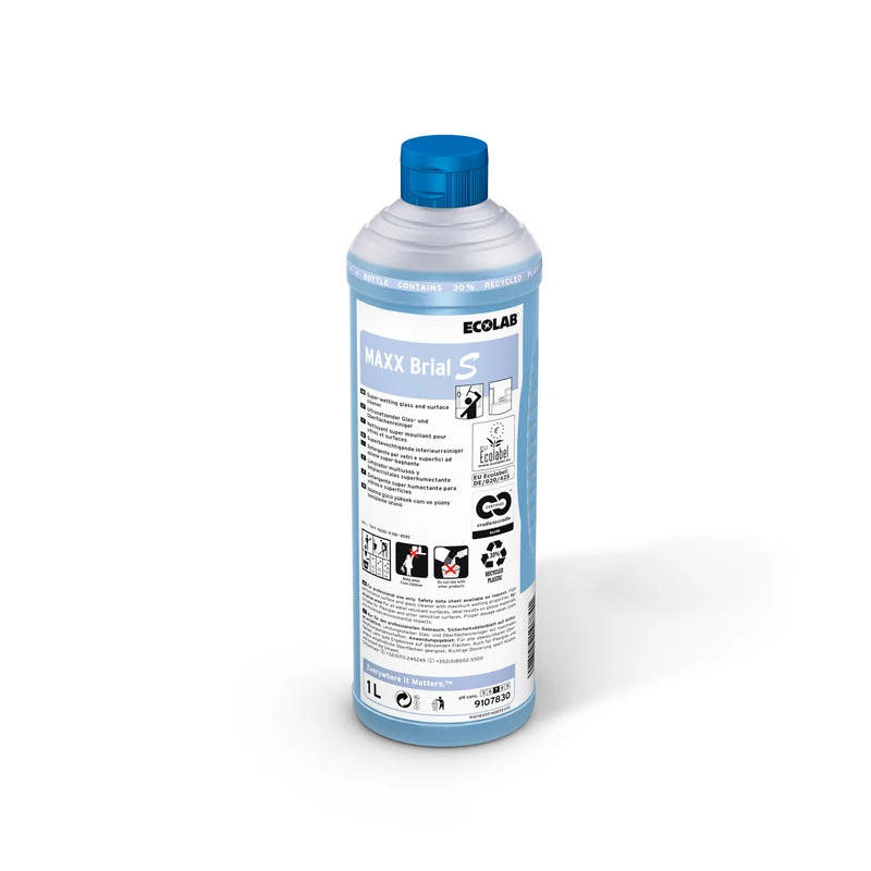 Detergente neutro universale Ecolabel per superfici e vetri Ecolab MAXX Brial S 12x1 litro DISPONIBILE IN 7 GIORNI LAVORATIVI
