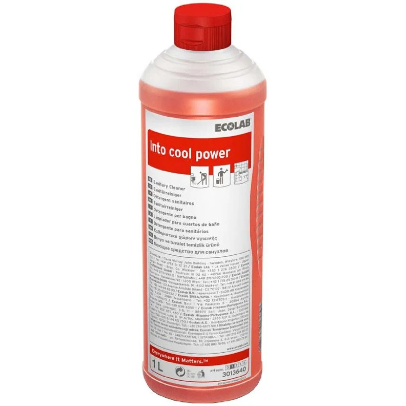 Detergente anticalcare per sanitari e superfici Ecolab Into Cool Power 12x1 litro DISPONIBILE IN 7 GIORNI LAVORATIVI