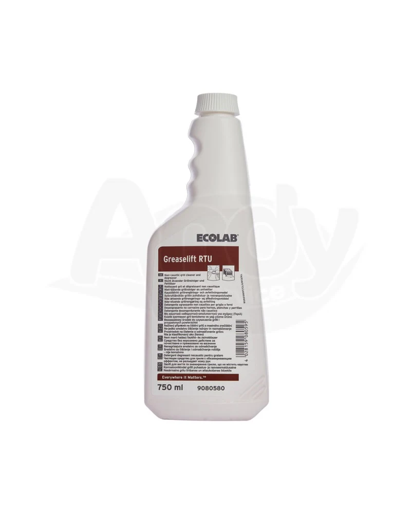 Sgrassante superconcentrato per piastre e forni Ecolab Greaselift RTU 6x750 ml DISPONIBILE IN 7 GIORNI LAVORATIVI