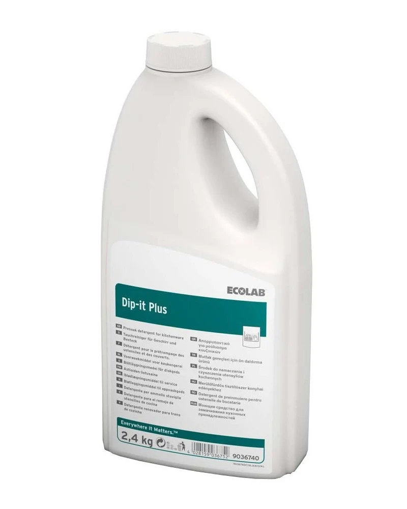 Detergente sbiancante per ammollo stoviglie a base di ossigeno Ecolab Dip-It Plus 6x2,4 kg DISPONIBILE IN 7 GIORNI LAVORATIVI