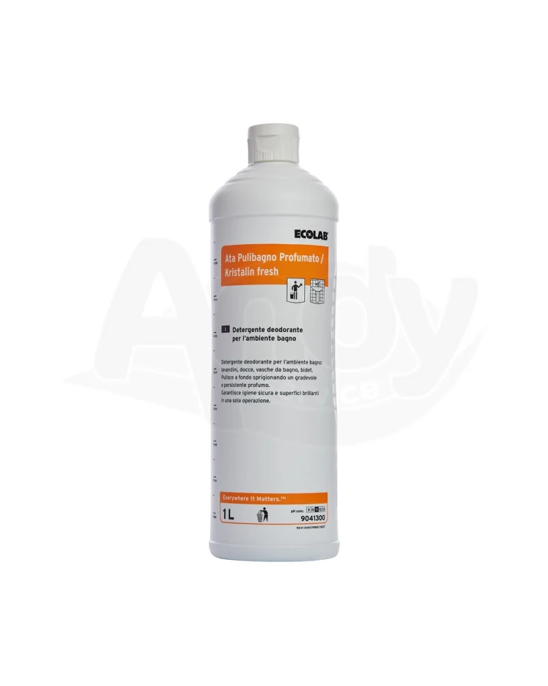 Detergente profumato per sanitari e bagno Ecolab Ata Pulibagno Profumato 12x1 litro DISPONIBILE IN 7 GIORNI LAVORATIVI