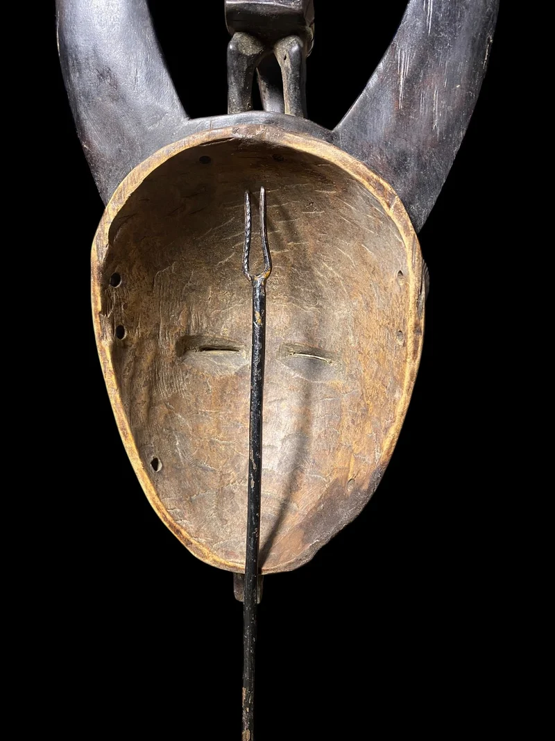 Yaoure Passport Mask with Hornbill | Côte d'Ivoire | 52cm | Carved Wood