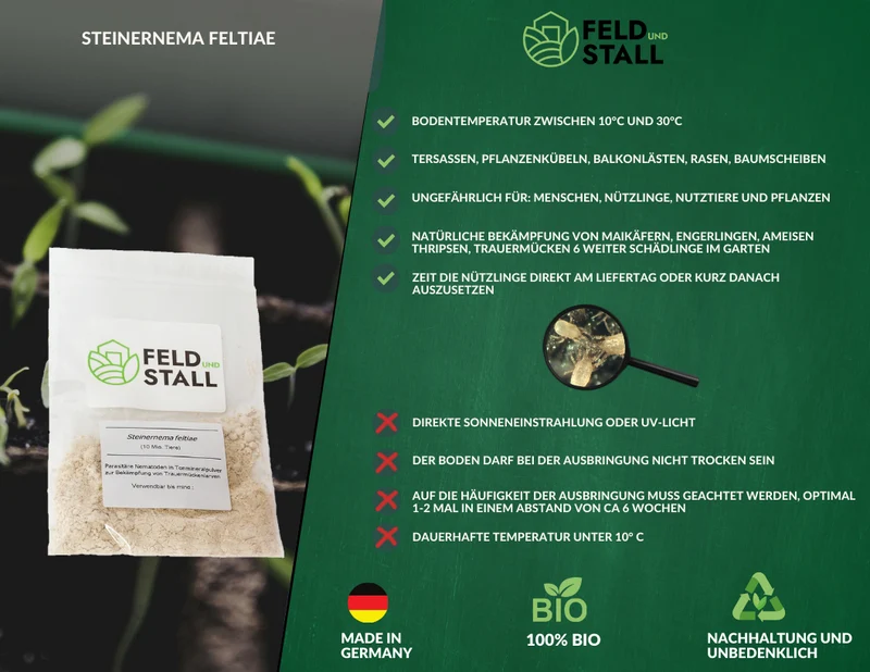 Steinernema Nematoden - Nützlinge für die natürliche Bekämpfung von Maikäfern, Engerlingen & weiteren Schädlingen im Garten