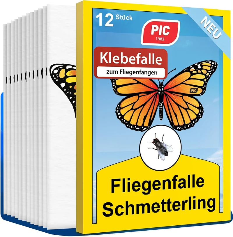 PIC Fensterfliegenfalle Schmetterling – 12 Stück