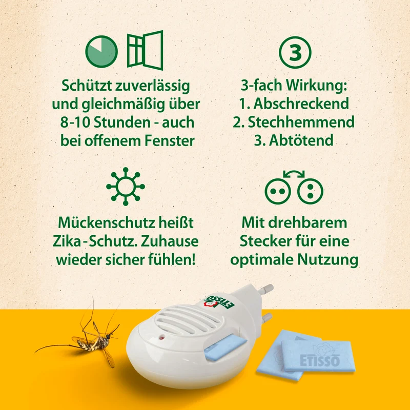 1x ETISSO® Elektro-Mückenstecker forte Starterset