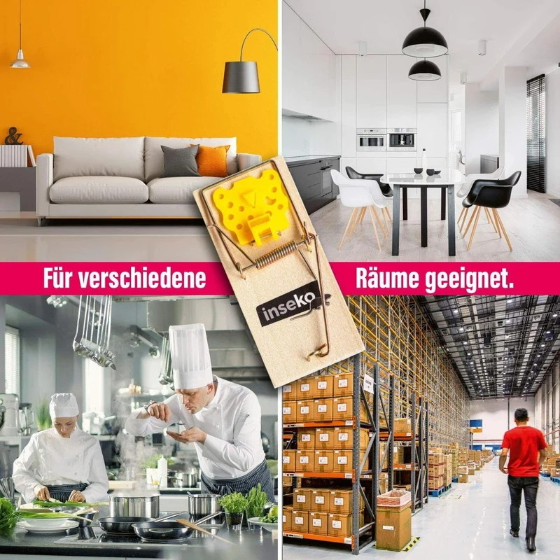 8x inseko Holz Mausefallen