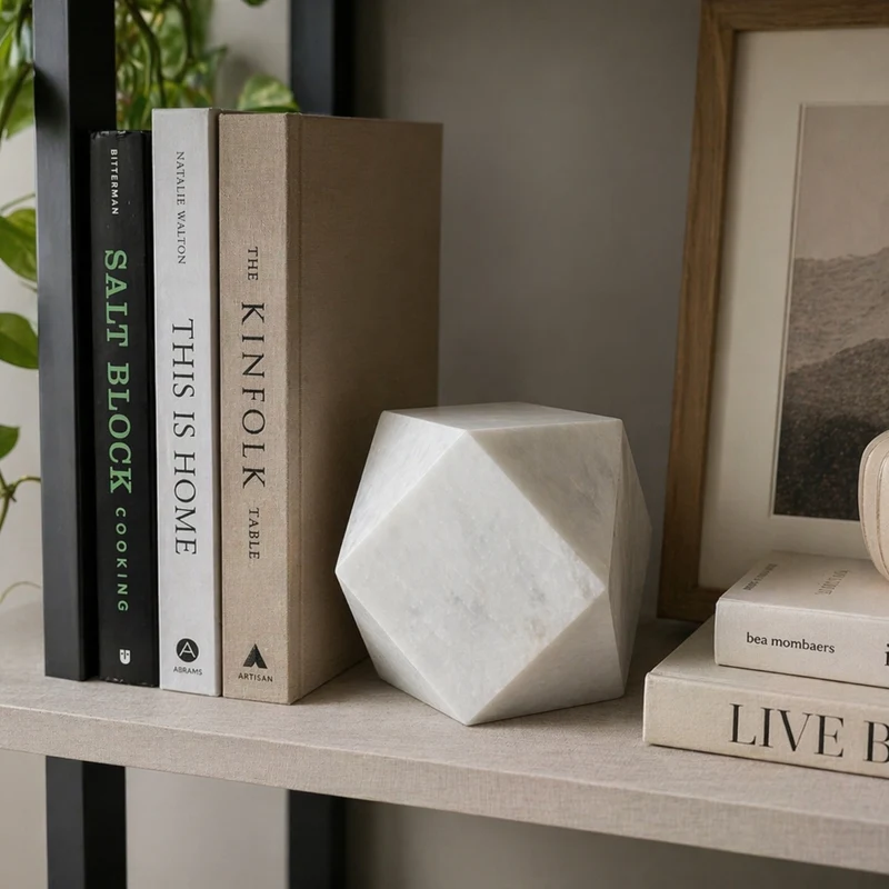 Marble Diamond Bookend – 4.75" Himalayan Stone, Single