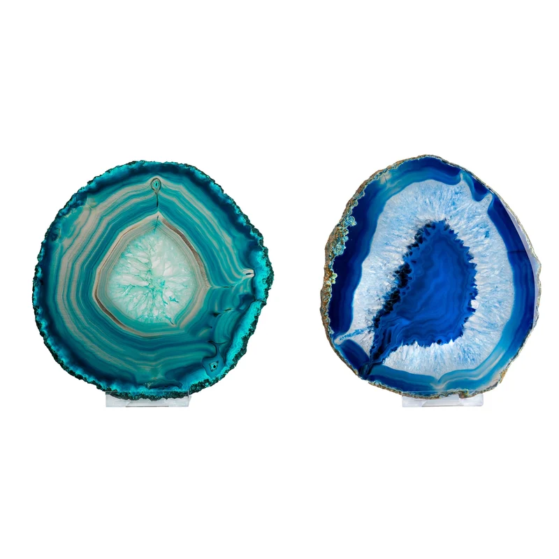 5" Brazilian Agate Slice | Polished Crystal Display Piece - Inc. Stand