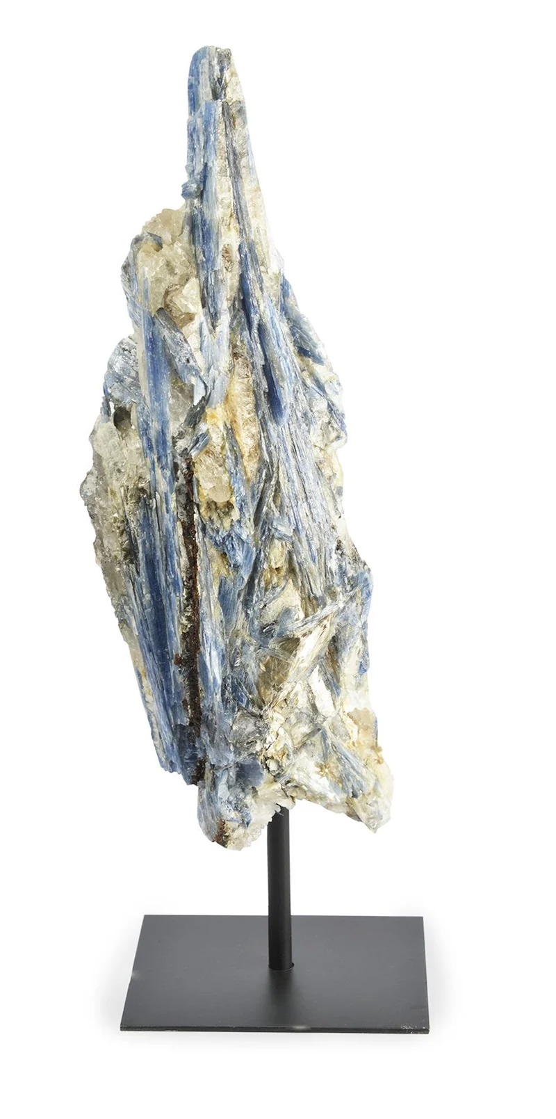 Kyanite Specimen on Metal Base | Brazilian Blue Crystal Display Piece