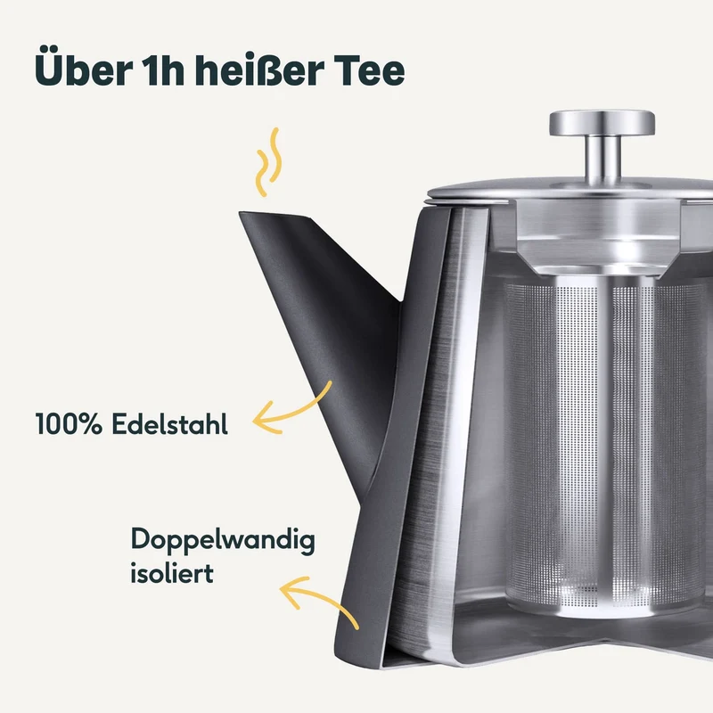 Teekanne Schwarz Matt