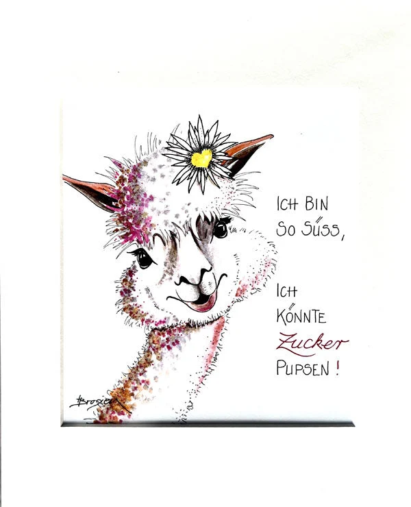 Ich bin so Süss,... - Passepartout Wandbild 30cm von Heidemarie Brosien