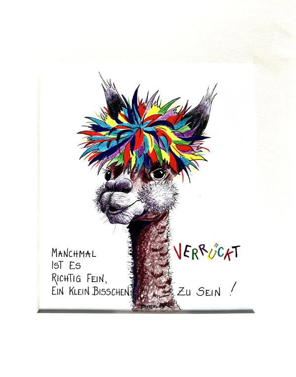Verrückt zu Sein - Passepartout Wandbild 30cm von Heidemarie Brosien
