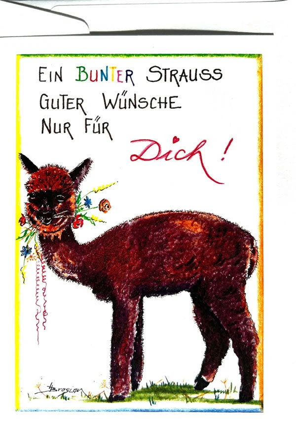 Ein bunter Strauss - Alpaka Geburtstagskarten von Heidemarie Brosien