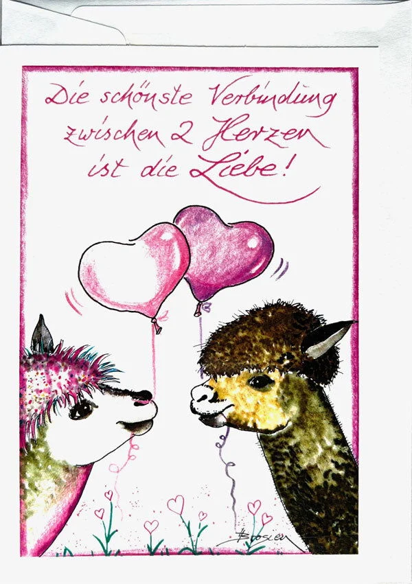 Die schönste Verbindung - Alpaka Geburtstagskarten von Heidemarie Brosien