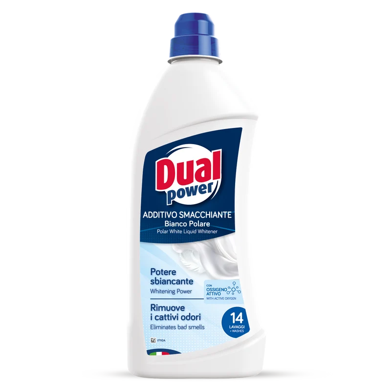 Additivo smacchiante all'ossigeno attivo Dual Power Additivo Smacchiante Bianco Polare 6x980 ml DISPONIBILE IN 7 GIORNI LAVORATIVI