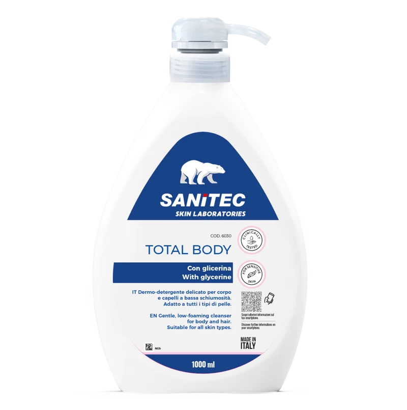 Dermodetergente corpo e capelli Sanitec Total Body 1 litro DISPONIBILE IN 7 GIORNI LAVORATIVI