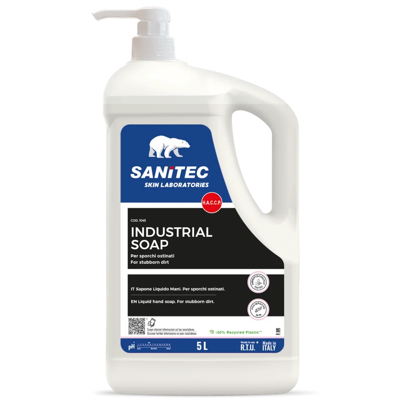 Sapone mani per sporchi ostinati Sanitec Industrial Soap Limone 5 litri DISPONIBILE IN 7 GIORNI LAVORATIVI