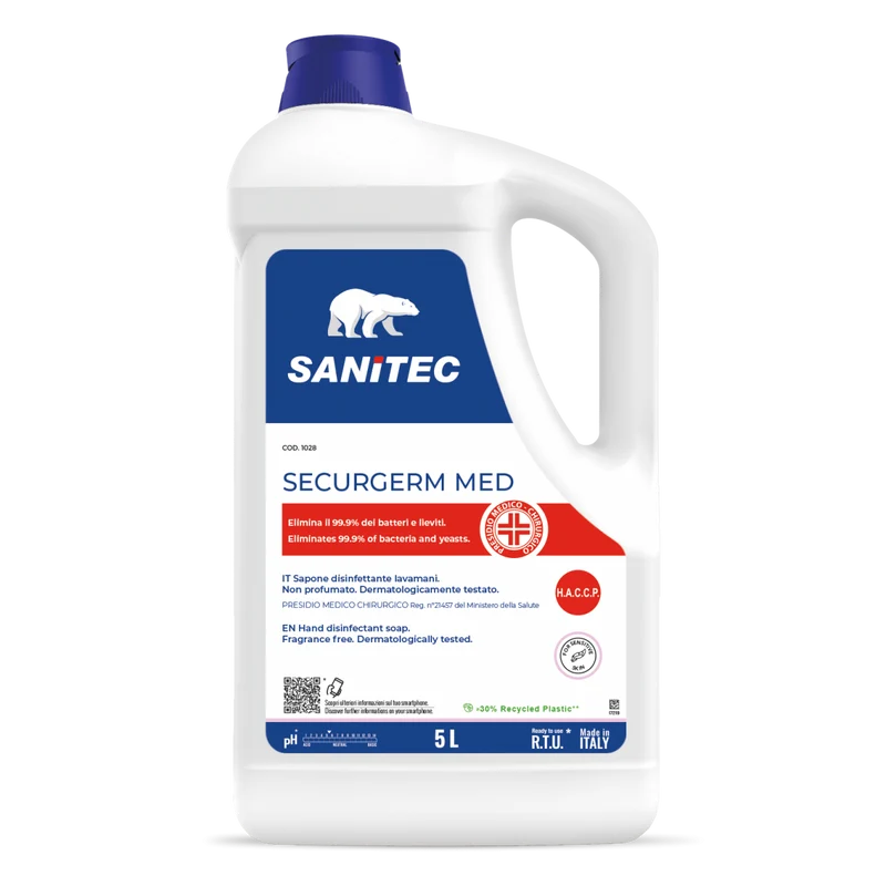 Sapone lavamani disinfettante PMC Sanitec Securgerm Med 5 litri DISPONIBILE IN 7 GIORNI LAVORATIVI