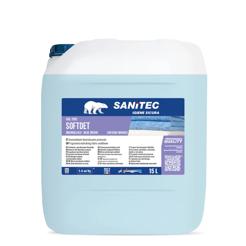 Ammorbidente concentrato per bucato Sanitec Softdet Orchidea Blu 15 litri DISPONIBILE IN 7 GIORNI LAVORATIVI