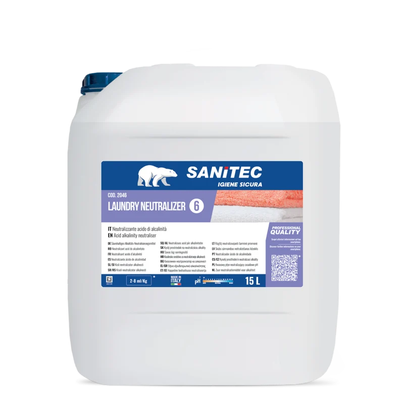Neutralizzante acido per lavanderia Sanitec Laundry Neutralizer 15 litri DISPONIBILE IN 7 GIORNI LAVORATIVI
