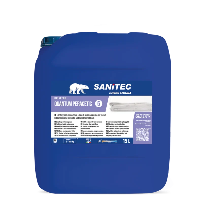 Candeggiante peracetico per lavanderia Sanitec Quantum Peracetic 15 litri DISPONIBILE IN 7 GIORNI LAVORATIVI