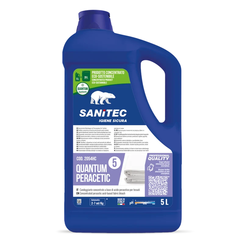 Candeggiante peracetico per lavanderia Sanitec Quantum Peracetic 2x5 litri DISPONIBILE IN 7 GIORNI LAVORATIVI