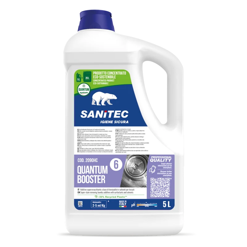 Rinforzante per sporchi difficili per lavanderia Sanitec Quantum Booster 5 litri DISPONIBILE IN 7 GIORNI LAVORATIVI