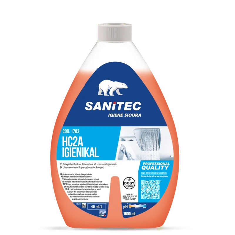 Disincrostante ultraconcentrato per bagni Sanitec HC2A Igienikal 6x1 litro DISPONIBILE IN 7 GIORNI LAVORATIVI