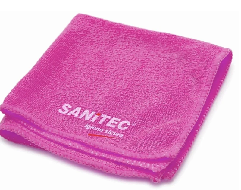 Panno in microfibra per pulizia professionale Sanitec Panno Microfibra Rosso 5 pezzi DISPONIBILE IN 7 GIORNI LAVORATIVI