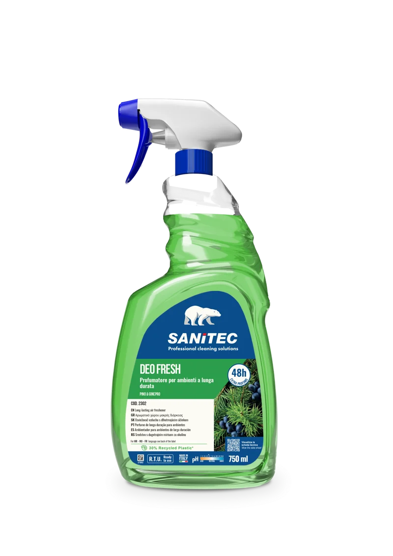 Profumatore per ambienti a lunga durata Sanitec Deo Fresh Pino e Ginepro 6x750 ml DISPONIBILE IN 7 GIORNI LAVORATIVI