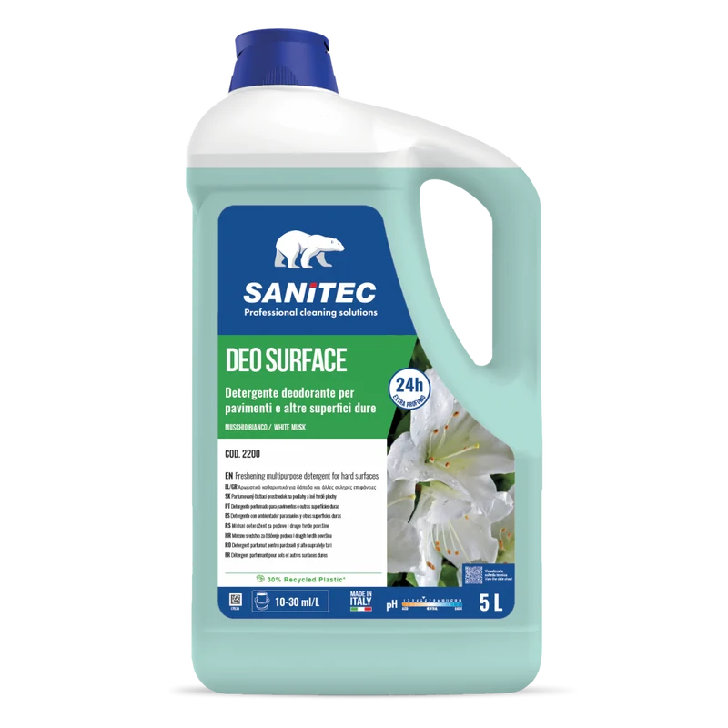 Detergente profumatore per pavimenti Sanitec Deo Surface Muschio Bianco 5 litri DISPONIBILE IN 7 GIORNI LAVORATIVI