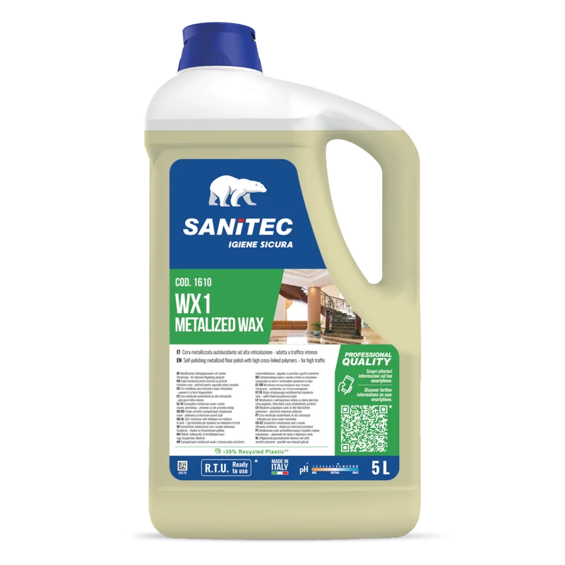 Cera metallizzata per pavimenti Sanitec WX1 Metalized Wax 5 litri DISPONIBILE IN 7 GIORNI LAVORATIVI