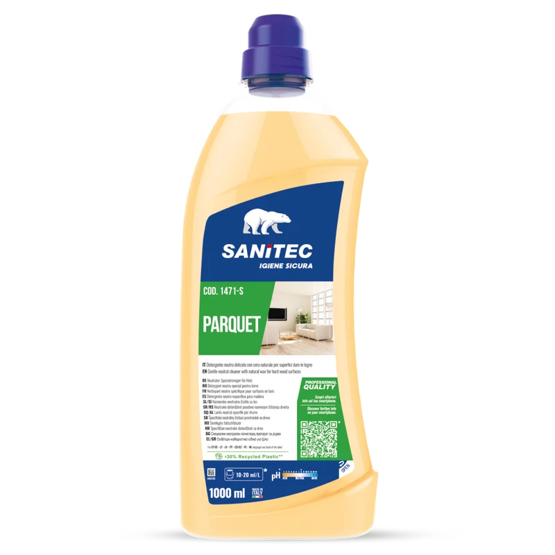 Detergente neutro per parquet Sanitec Parquet 1 litro DISPONIBILE IN 7 GIORNI LAVORATIVI