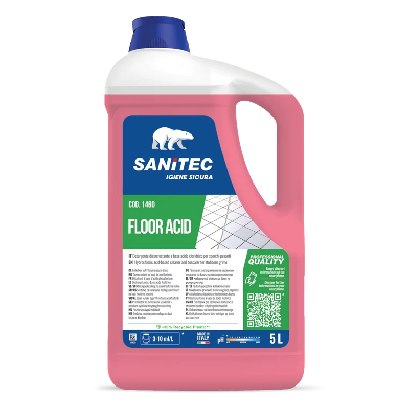 Disincrostante per pavimenti sporchi pesanti Sanitec Floor Acid 5 litri DISPONIBILE IN 7 GIORNI LAVORATIVI