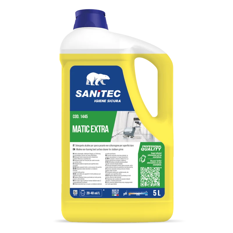Detergente alcalino per lavasciuga sporchi pesanti Sanitec Matic Extra 5 litri DISPONIBILE IN 7 GIORNI LAVORATIVI