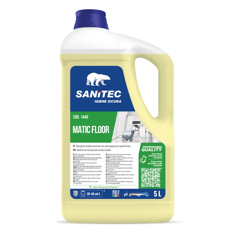 Detergente alcalino per lavasciuga Sanitec Matic Floor 2x5 litri DISPONIBILE IN 7 GIORNI LAVORATIVI