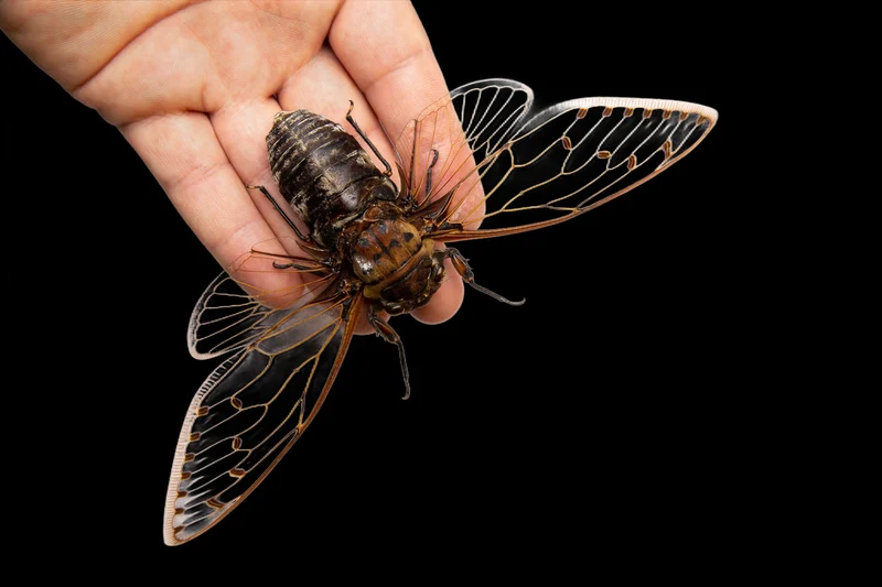 Lot of 10 GIANT SREAD CICADAS 7-8" Wingspan (Megapomponia merula) A1 Spread Specimens from Indonesia