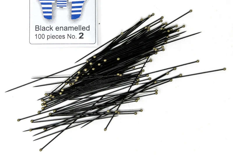 Museum-Quality Entomology Pins | Continental Black Enamel | 100-Pack