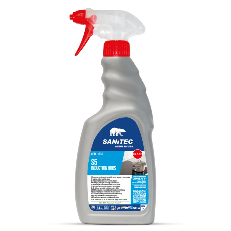 Detergente per piani a induzione e vetroceramica Sanitec S5 Induction Hobs 500 ml DISPONIBILE IN 7 GIORNI LAVORATIVI