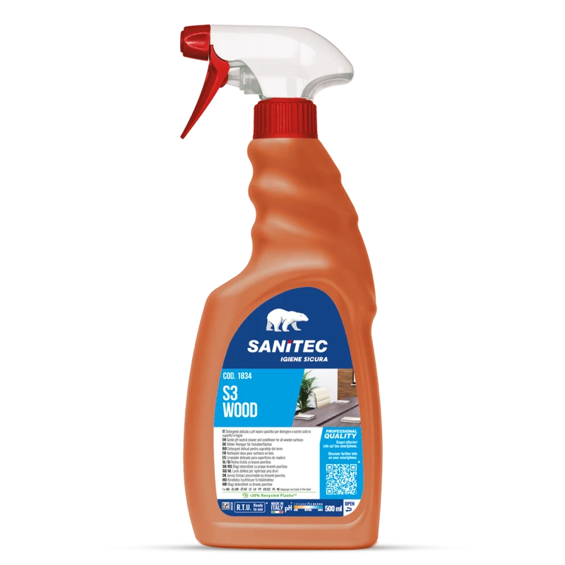 Detergente per superfici in legno Sanitec S3 Wood 6x500 ml DISPONIBILE IN 7 GIORNI LAVORATIVI