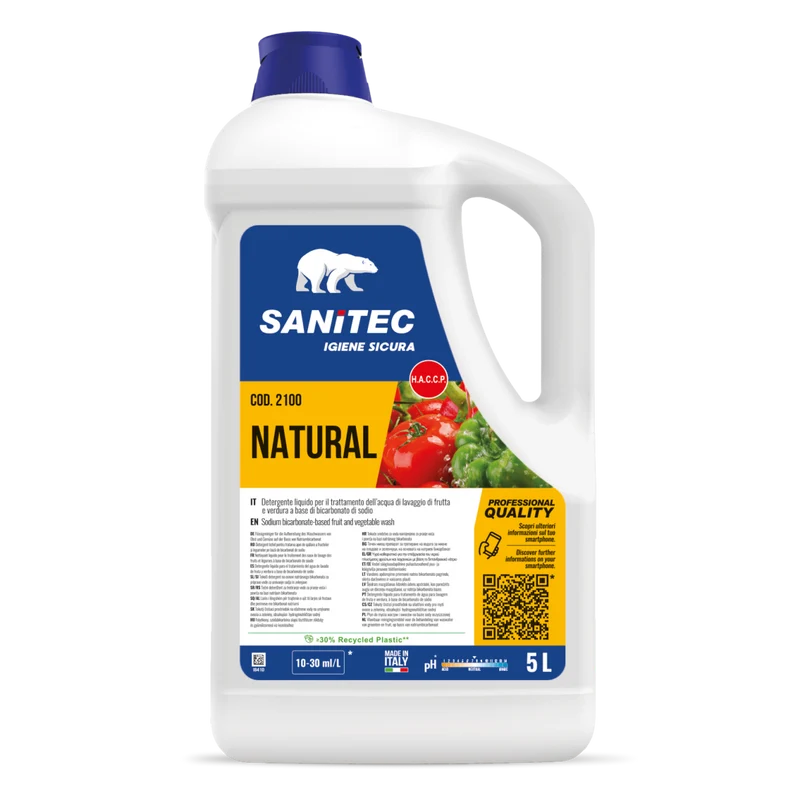 Detergente per il lavaggio di frutta e verdura Sanitec Natural Frutta e Verdura 2x5 litri DISPONIBILE IN 7 GIORNI LAVORATIVI