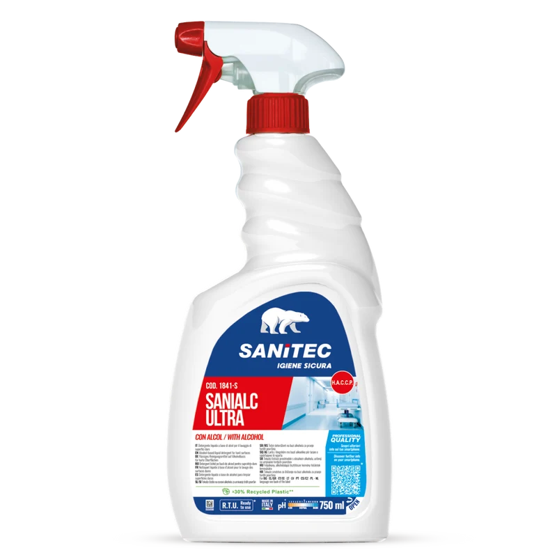 Detergente alcolico per superfici dure Sanitec Sanialc Ultra 6x750 ml DISPONIBILE IN 7 GIORNI LAVORATIVI