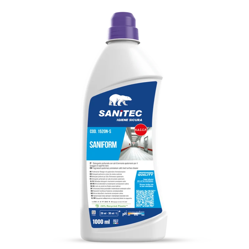 Detergente profumato ai sali quaternari per superfici Sanitec Saniform 6x1 litro DISPONIBILE IN 7 GIORNI LAVORATIVI