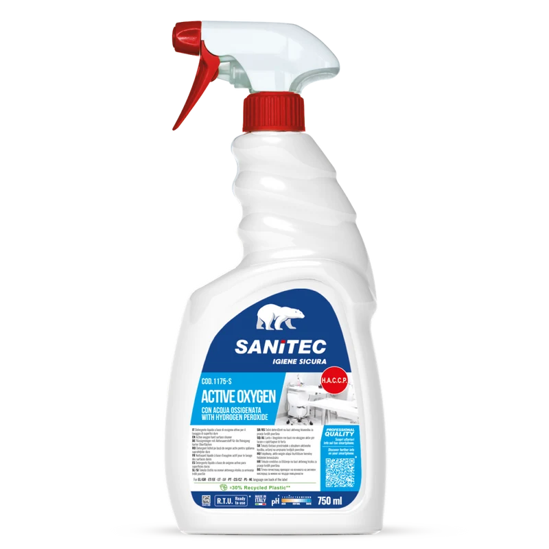 Detergente all'ossigeno attivo per superfici Sanitec Active Oxygen Foam 750 ml DISPONIBILE IN 7 GIORNI LAVORATIVI
