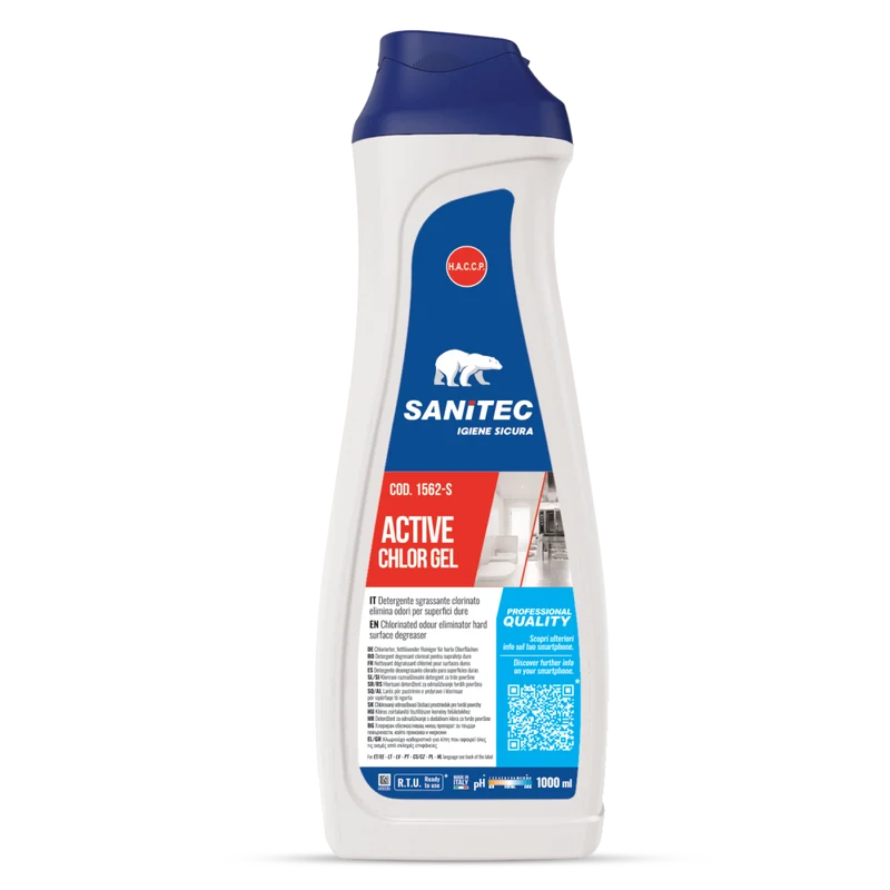 Detergente clorinato in gel per superfici Sanitec Active Chlor Gel 1 litro DISPONIBILE IN 7 GIORNI LAVORATIVI