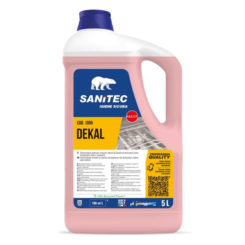 Disincrostante acido per lavastoviglie e attrezzature Sanitec Dekal 2x5 litri DISPONIBILE IN 7 GIORNI LAVORATIVI