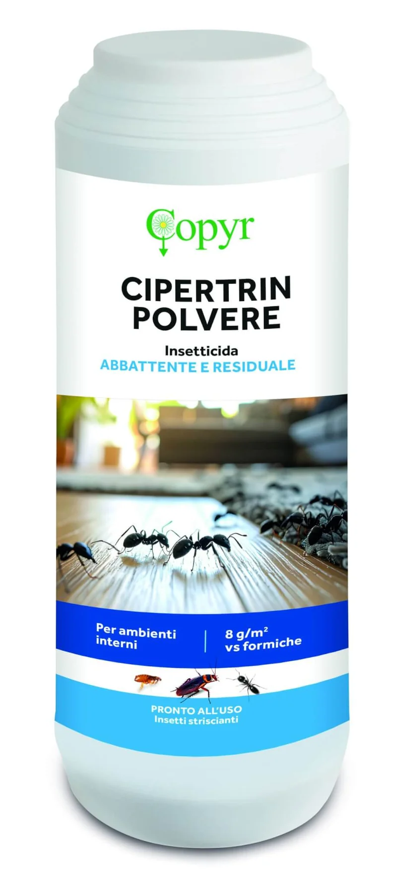 Insetticida per insetti striscianti e vespe Copyr Cipertrin Polvere 1 kg